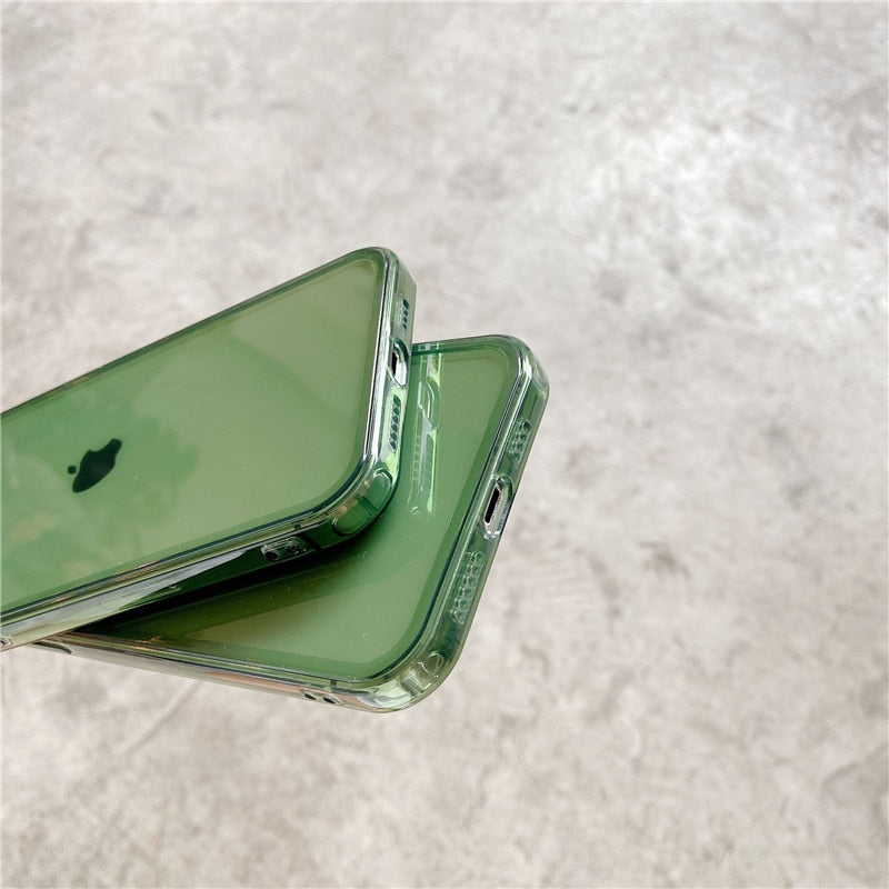Retro kawaii jelly green Transparent Japanese Phone Case For iPhone