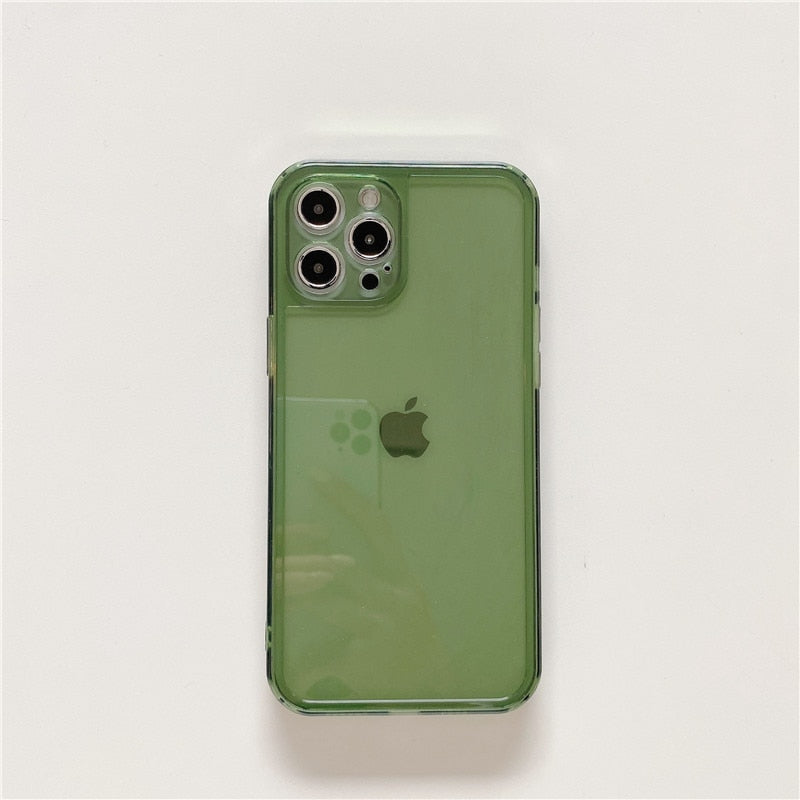 Retro kawaii jelly green Transparent Japanese Phone Case For iPhone